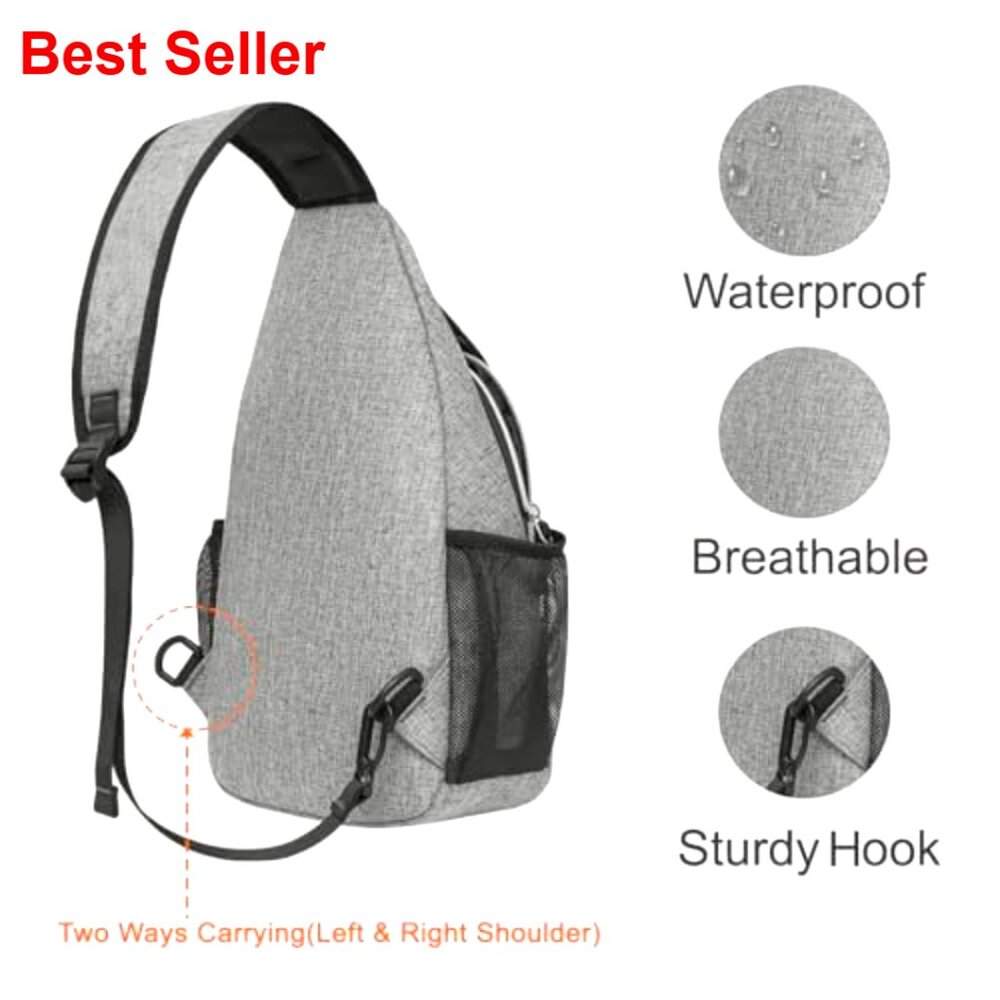 Polyester Sling Backpack, Multipurpose Crossbody … - image 3